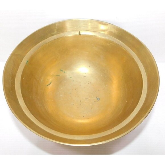 Vintage bronze or brass Asian decorative 10" bowl, 5.5" tall - Picture 2 of 6